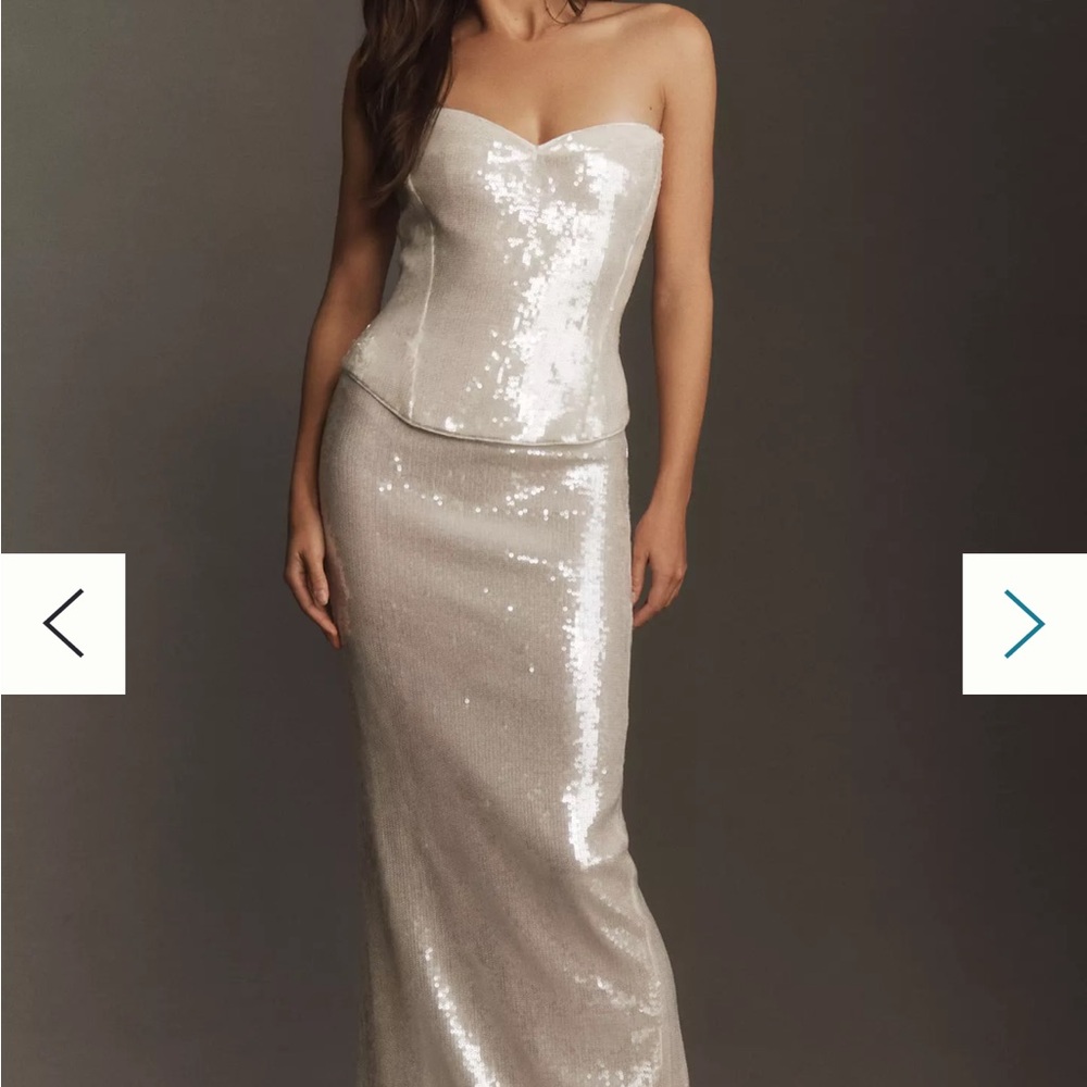 Anthropologie Sequin Skirt and Corset Set